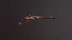 Old Medieval Pistol - Flintlock pistol Low-poly  3D model
