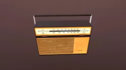 Old Radio Receiver Low-poly  3D model
