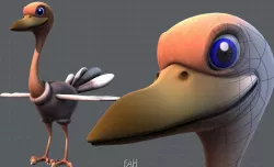 Ostrich V01 Low-poly  3D model