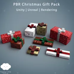 PBR Christmas Gift Pack Low-poly  3D model