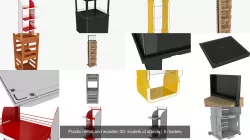 Plastic metal and wooden 3D models of stands 3D Model Collection