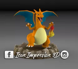 pokemon charizard con base  3D model
