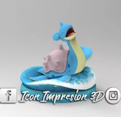 Pokemon Lapras con base  3D model