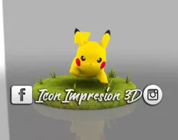 Pokemon picachu con base  3D model