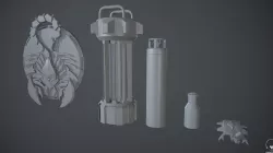 Puzzle Horror Items Low-poly  3D model
