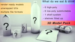 Questionable Food and Drink Low-poly  3D model