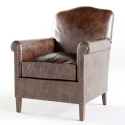 Restoration Hardware - 1920S FRENCH CAMELBACK LEATHER CLUB CHAIR 3D model