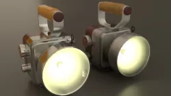 Retro Handheld Flashlight Low-poly  3D model