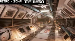Retro Sci-fi Modular Environment Kitbash Low-poly  3D model