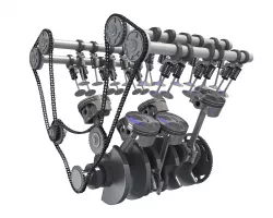 Rigged Animated V6 Engine 3D model