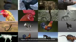 Rigged skinned and animated animal package 3D Model Collection