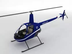 Robinson R22 Helicopter Beta II Low-poly  3D model
