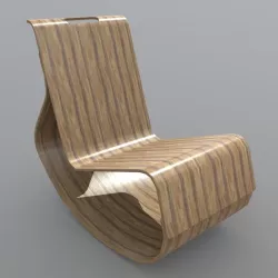 Rocking Chair 2 Low-poly  3D model
