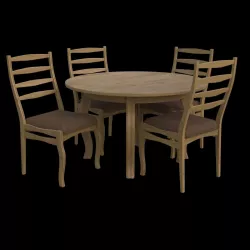 Round table and Chairs Low-poly  3D model