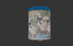 Rusty tin can Low-poly  3D model