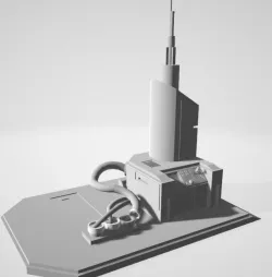 Sci-fi Antenna - Tech Decor Element 3D model