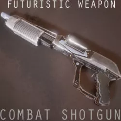 Sci-fi Futuristic Combat Shotgun Low-poly  3D model