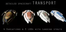 Sci-fi Spaceship Transport Low-poly  3D model
