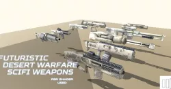 Scifi Weapons for Desert Warfare Low-poly  3D model