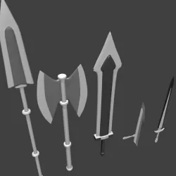 Set Weapon Low-poly  3D model