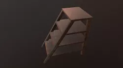 Small Wooden Ladder Low-poly  3D model