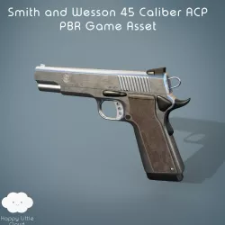 Smith and Wesson 45 Caliber ACP  Low-poly  3D model