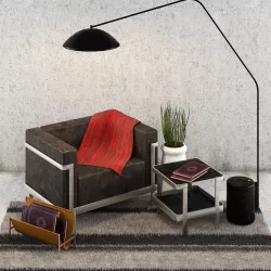 Sofa M3 3 Seater with Lamp Industry West Opinion Ciatti  Low-poly  3D model