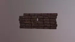 Stone Brick Wall Low-poly  3D model