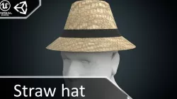 Straw hat Low-poly  3D model