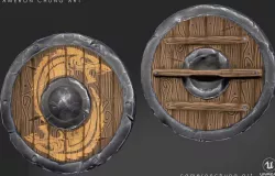 Stylized Shield Low-poly  3D model