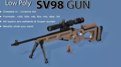 SV-98 Gun Low-poly  3D model