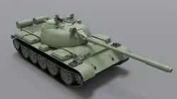 T-55 Soviet main battle tank 3D model