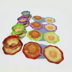 Teacup and Saucer Colors Low-poly  3D model