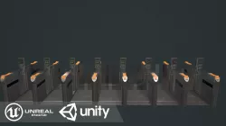 Ticket Barrier  Low-poly  3D model