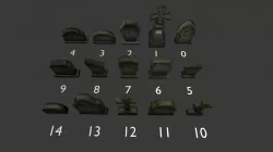 Tomb stone graveyard low poly model pack 1 Low-poly  3D model