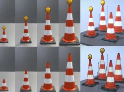 Traffic Cones All Sizes 3D Model Collection