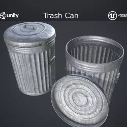 Trash Can Low-poly  3D model