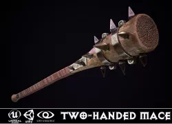 Two-handed Mace Low-poly  3D model