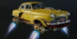Volga GAZ-21 hover taxi 3D model