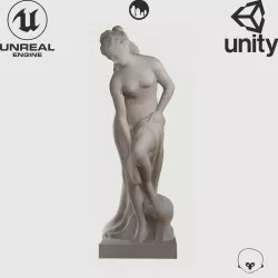VR Sculpture Bather Venus at The Louvre Ultra-Low-Poly Low-poly  3D model