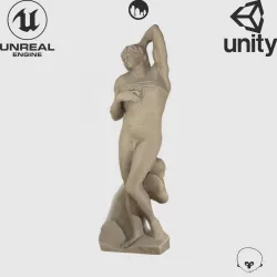 VR Sculpture Dying Slave by Michelangelo Ultra-Low-Poly Low-poly  3D model