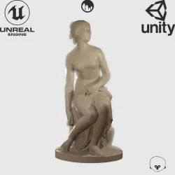 VR Sculpture Nymph Untying Sandal Royal Academy Ultra-Low-Poly Low-poly  3D model