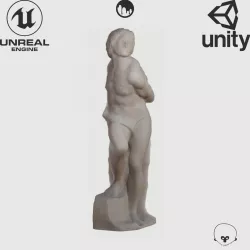 VR Sculpture Rebellious Slave by Michelangelo Ultra-Low-Poly Low-poly  3D model