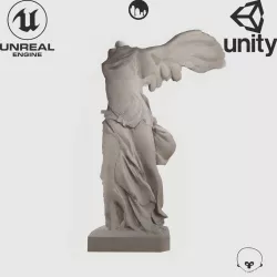 VR Sculpture Winged Victory Nike of Samothrace Ultra-Low-Poly Low-poly  3D model