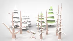 Winter Trees LOW POLY Low-poly  3D model