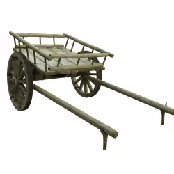 wooden cart  3D model