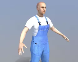 Worker Man Low-poly  3D model