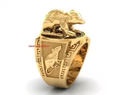 1196 Lucky Mouse Ring For Men 3D print model