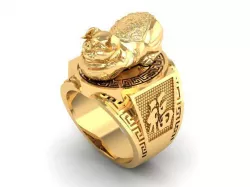 1200 Lucky Pig Ring 3D print model