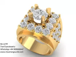 1279 luxury korea diamond ring for men 3D print model